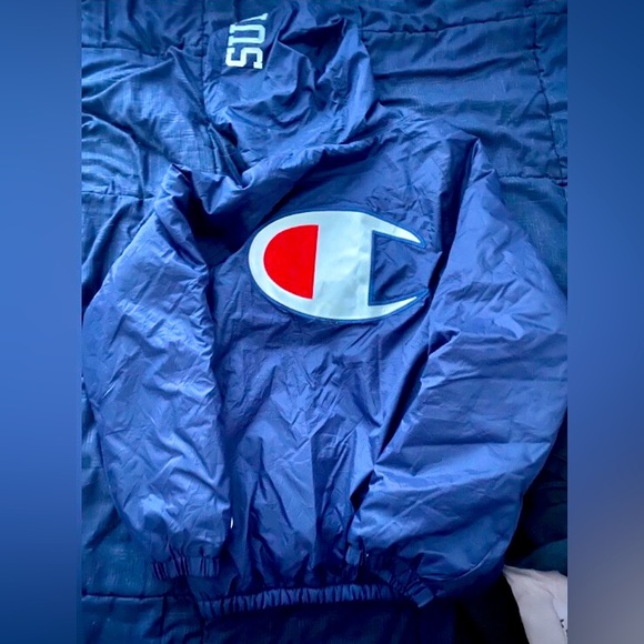 Supreme x Champion Big Logo Sherpa lined full zip hooded jacket Sz Lg - Picture 3 of 5